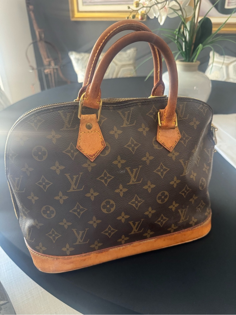 Louis Vuitton Monogram Alma PM in Brown and Tan Leather